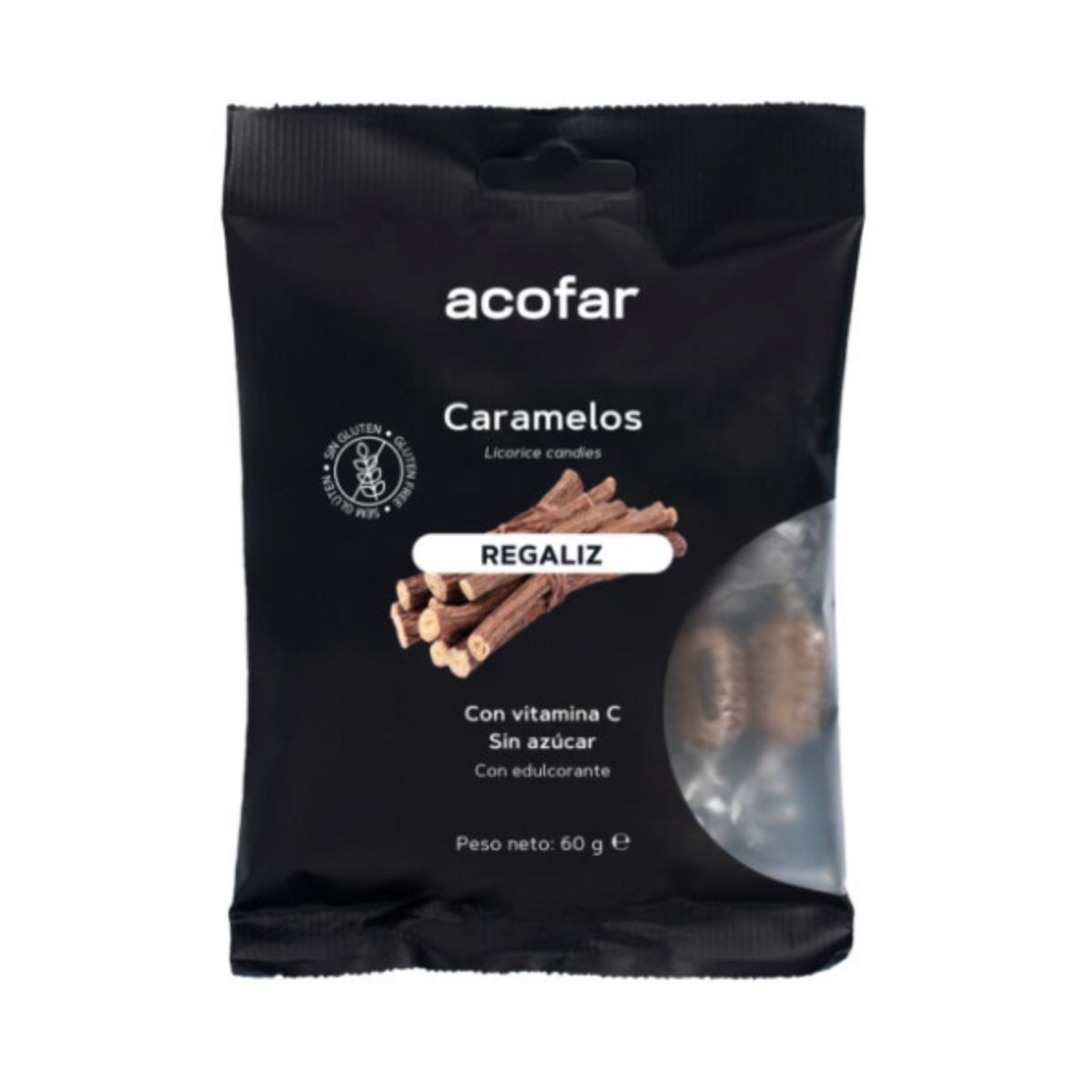 ACOFARSWEET CARAMELOS REGALIZ S/A BOLSA 60G