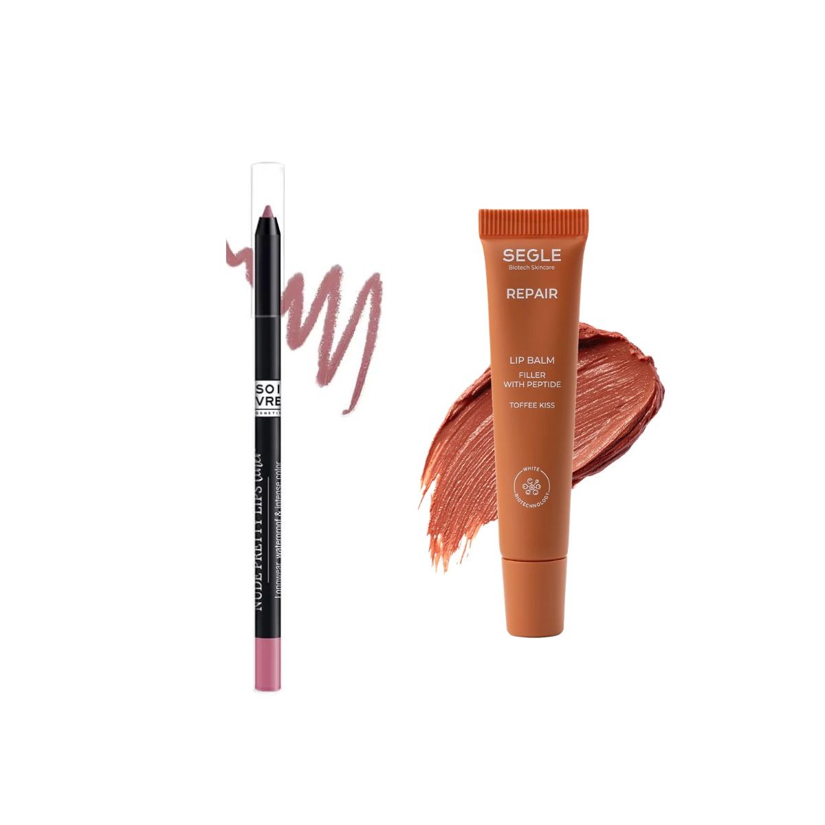 COMBINACIÓN NUDE DE LABIOS (PERFILADOR + LIP BALM)