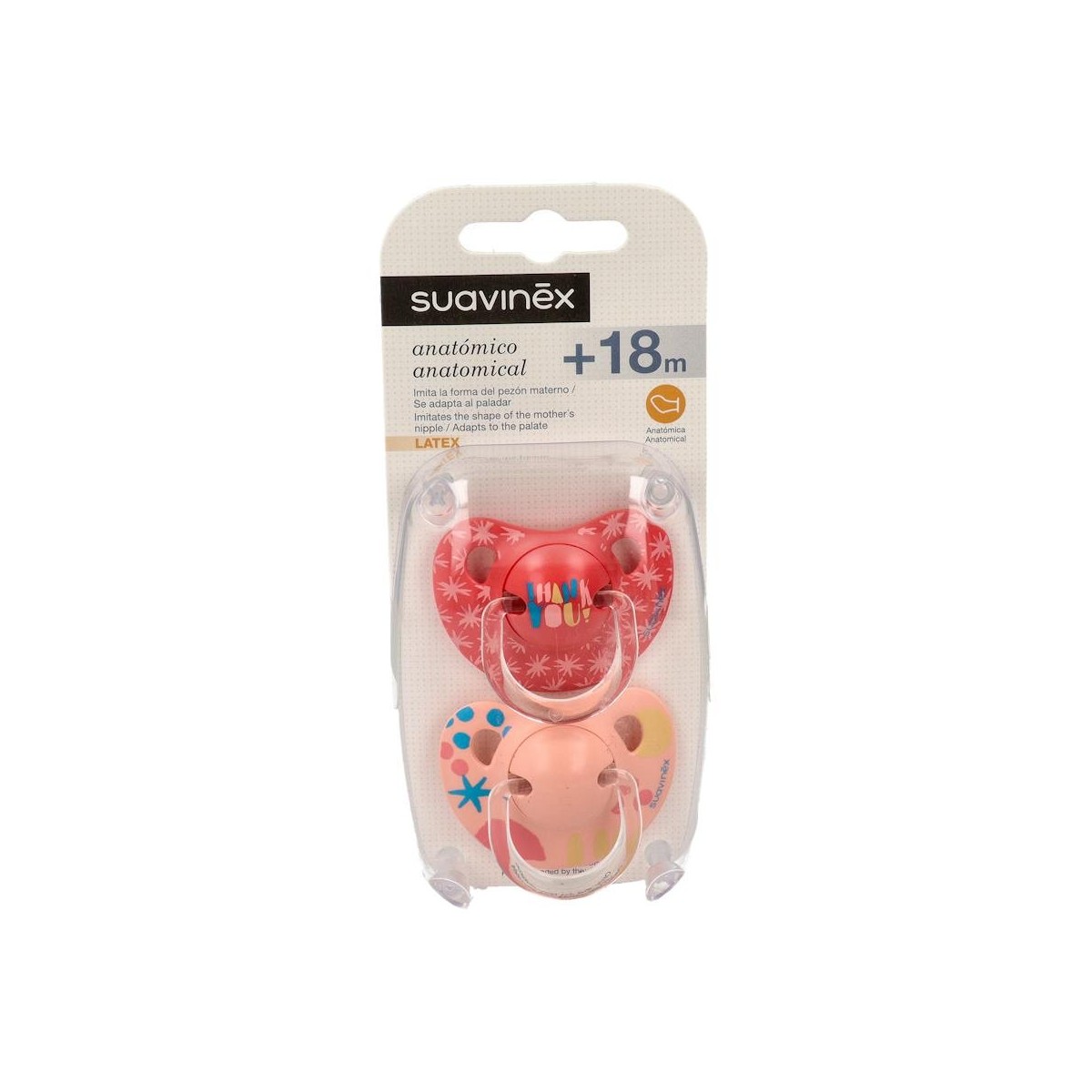 CHUPETE SUAVINEX ANATOMICO LATEX +18M 2UDS