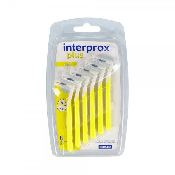 CEPILLO INTERDENTAL INTERPROX PLUS MINI ANGU AMARILLO 6 U